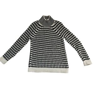 Loft Black and White Women’s Sweater Sz Large Cuff Sleeve NWT